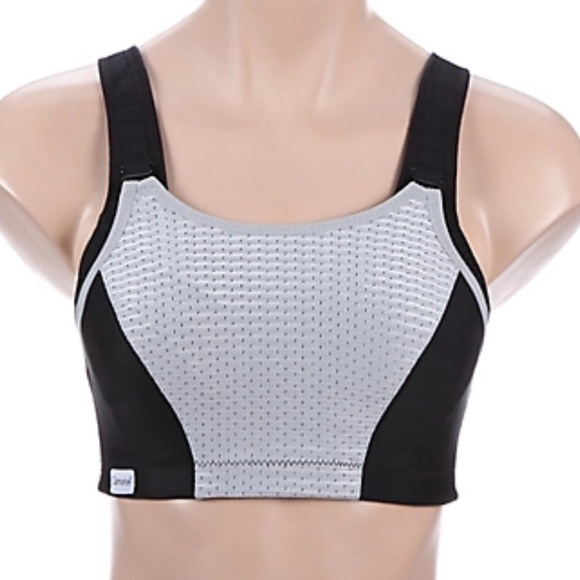 Glamorise Womens Sports Bra 42D Grey Black High Support Wireless Double Layer - Picture 6 of 12